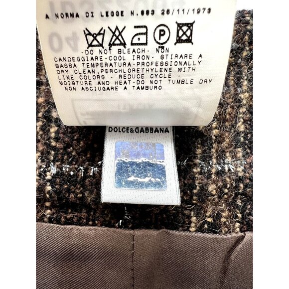 Dolce & Gabbana Brown Metallic Plaid Tweed Mini Skirt - Picture 8 of 9